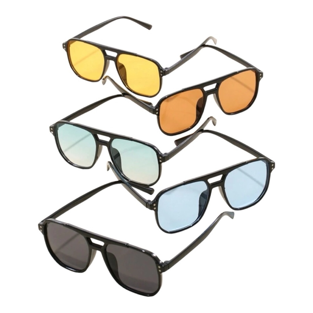 Women Square Stud Decor Suitable Sunglasses - Picture 3 of 5